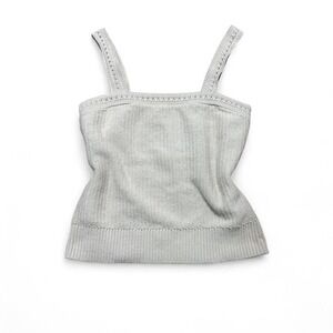 Banana Republic cream 100% cotton knit cropped tank top